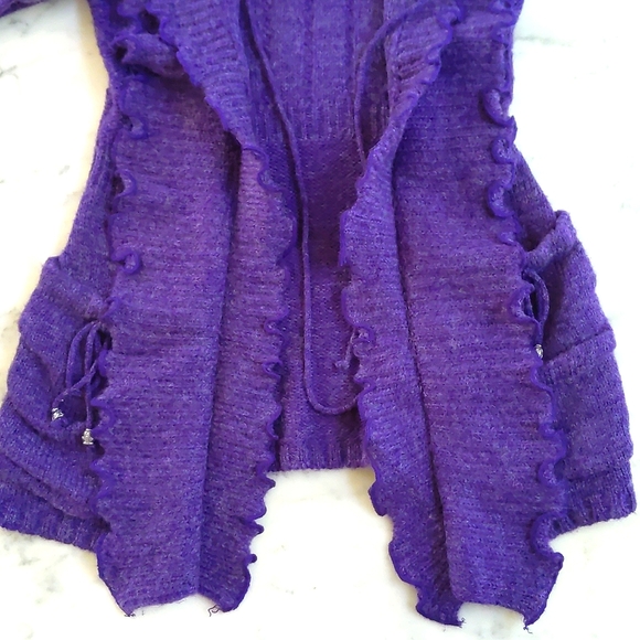 NWT. The Limited Wool blended long cardigan sweater with double ruffled front. - Picture 6 of 8
